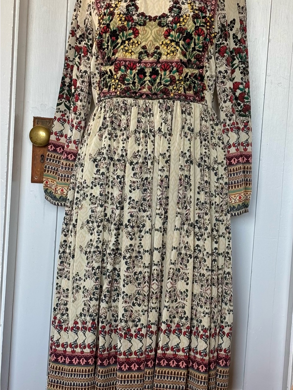 NWOT Anthropologie Bhanuni by Jyoti 
Far Fields  Beaded Midi Dress 
$120
Size 12